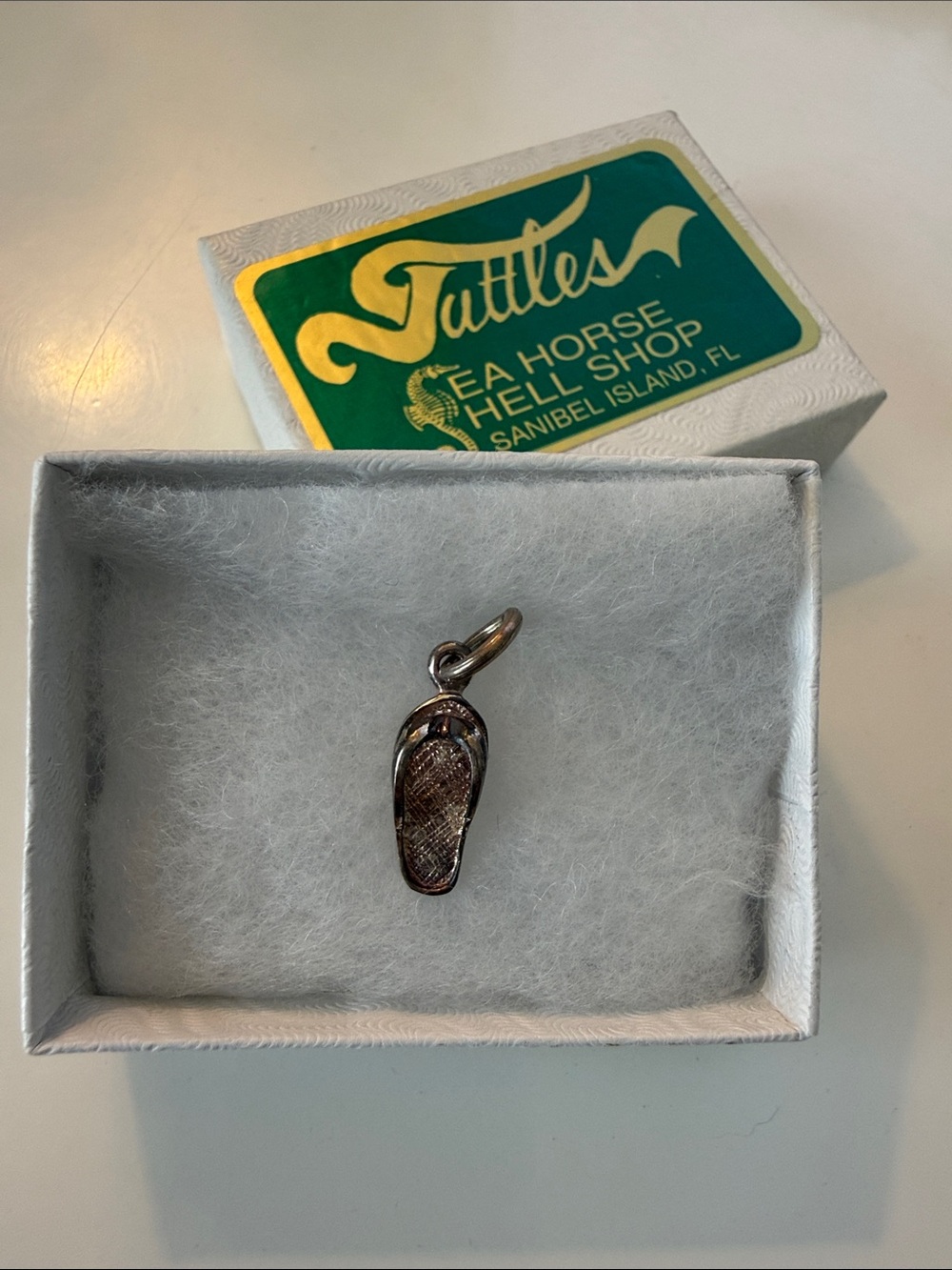 Vintage Sterling Silver Flip Flop Sandal Charm - Tuttle's Sanibel Island